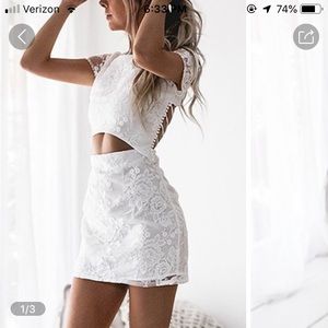 White Lace Two Piece Dress